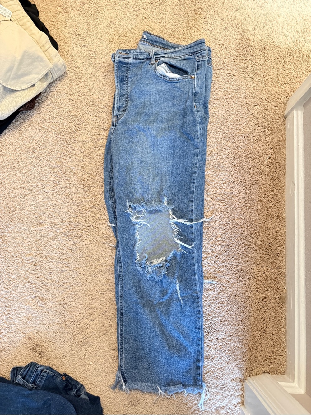 wild fable Distressed Light Blue Boyfriend Jeans